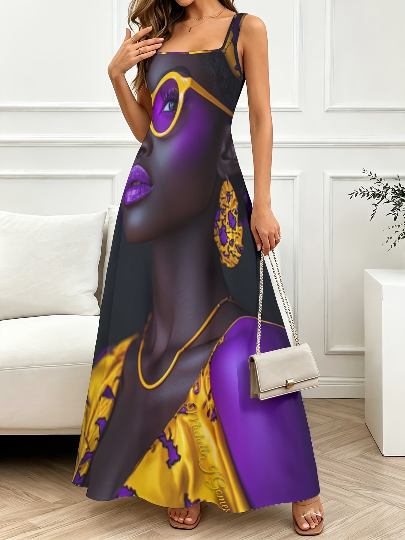 purple and gold casual dress Dress Purple And Gold Quinceanera Mesh Cape Long Ball Gown Dresses self fabric_sequin mesh non stretch