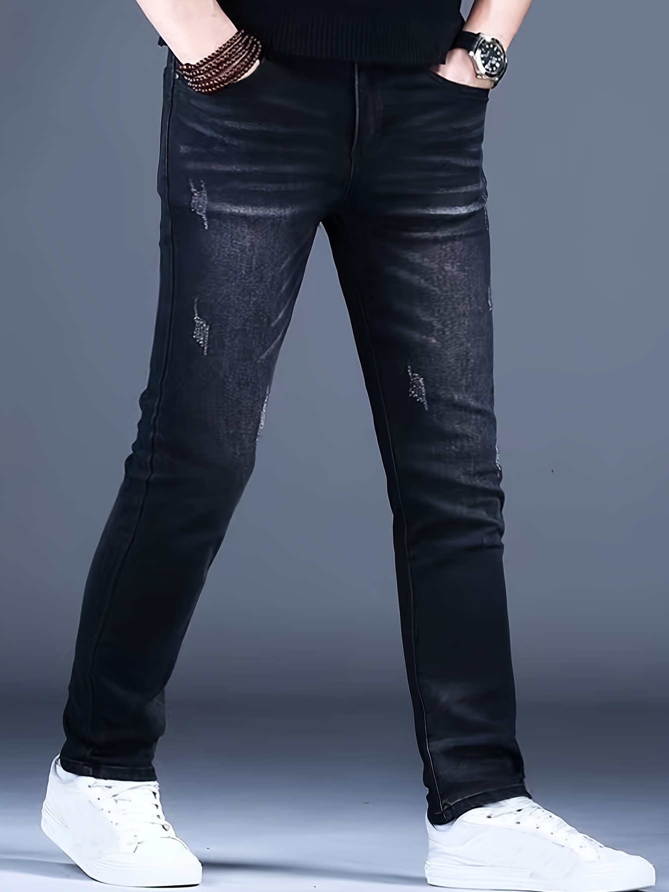 Heren Straight Leg Denim Broek, Heren Klassieke Ontwerp Jeans, Veelzijdig Voor Vier Seizoenen 1