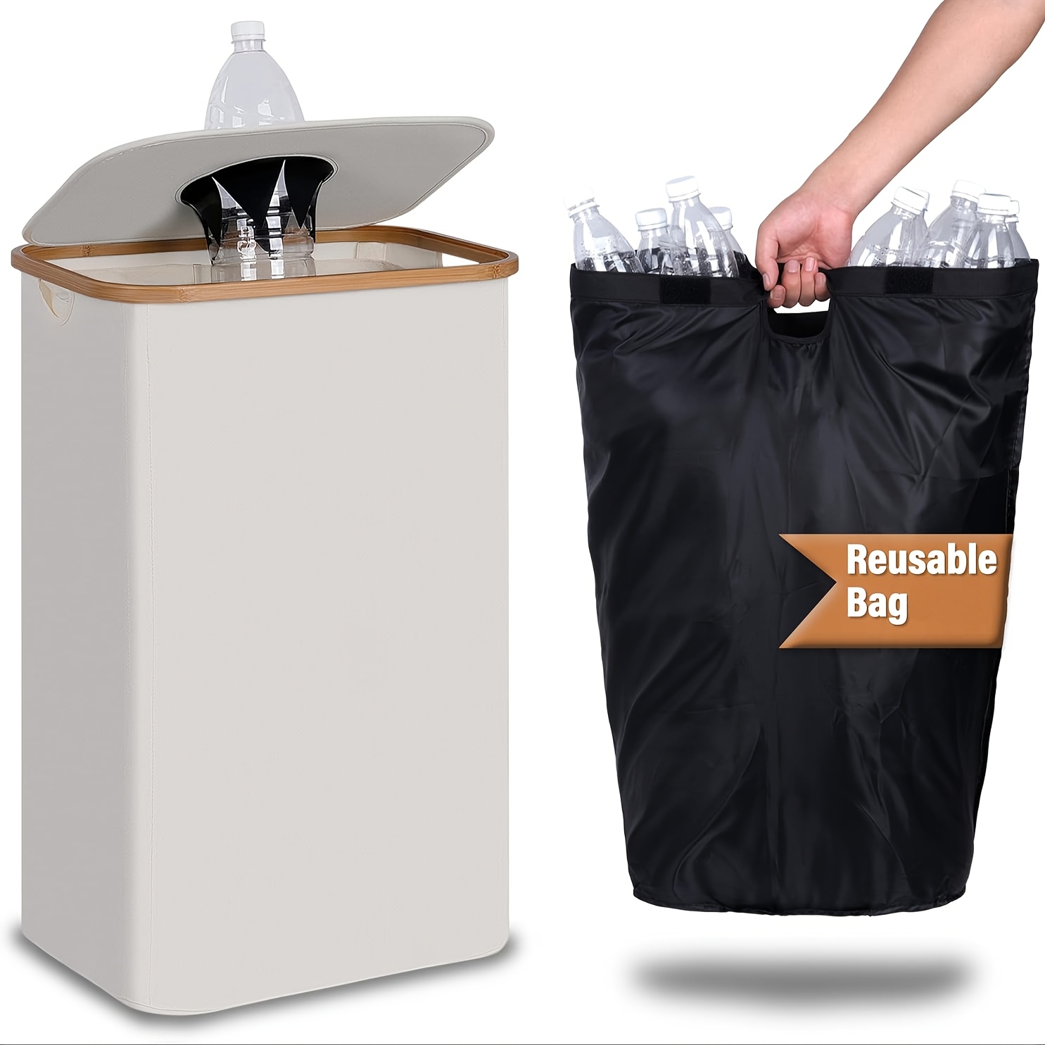 Relevo Sacs Poubelle 100% Recyclés Parfumés, Très Résistant 30L, 90