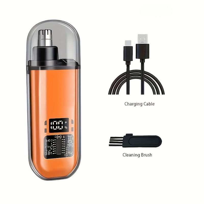 3pcs   ear and nose hair trimmer with led display suitable for   men and women   usb rechargeable eyebrow facial and nose hair trimmer professional double   blade black