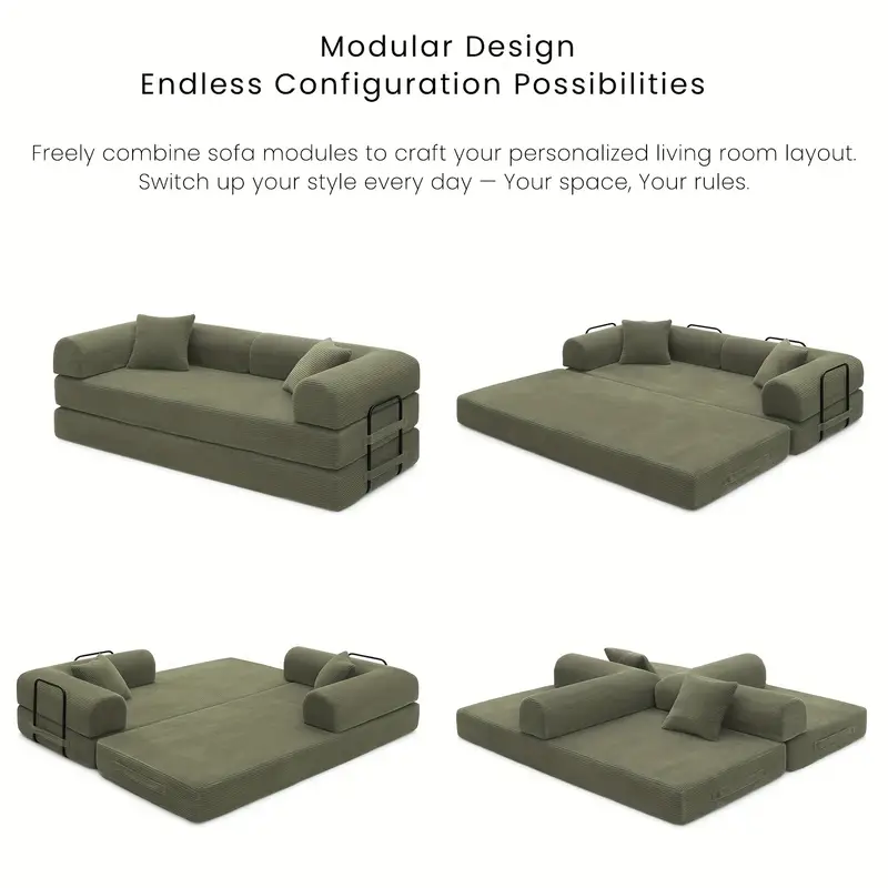 compressed sofa convertible sofa bed lazy sofa bed corduroy compression boneless couch in a box comfy modular foldable floor sleeper sofa for game room furniture comfy couch sofa sectional for living room living room couch foldable sofa spacesaving furniture compact seating modern sectional durable construction highdensity foam multipurpose furniture small studio apartment sofa bed foldable for living room foldable sofa Product details 6