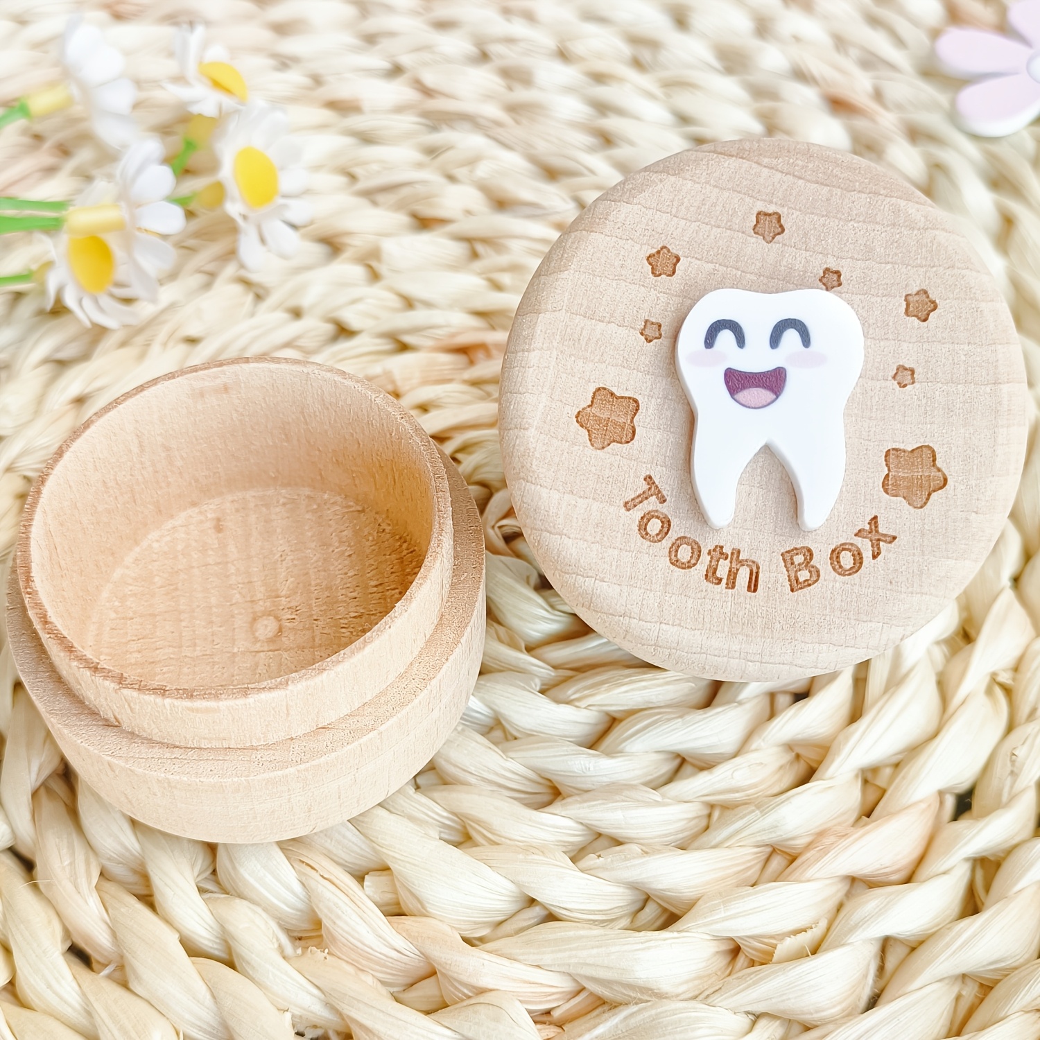 E-shop Zahnbox aus Holz, Zahn-Sammelbox, Fetalhaar-Sammelbox, Zahn-Konservierungsbox, Geburtssouvenir, Heimdekoration, Geburtsgeschenk, für