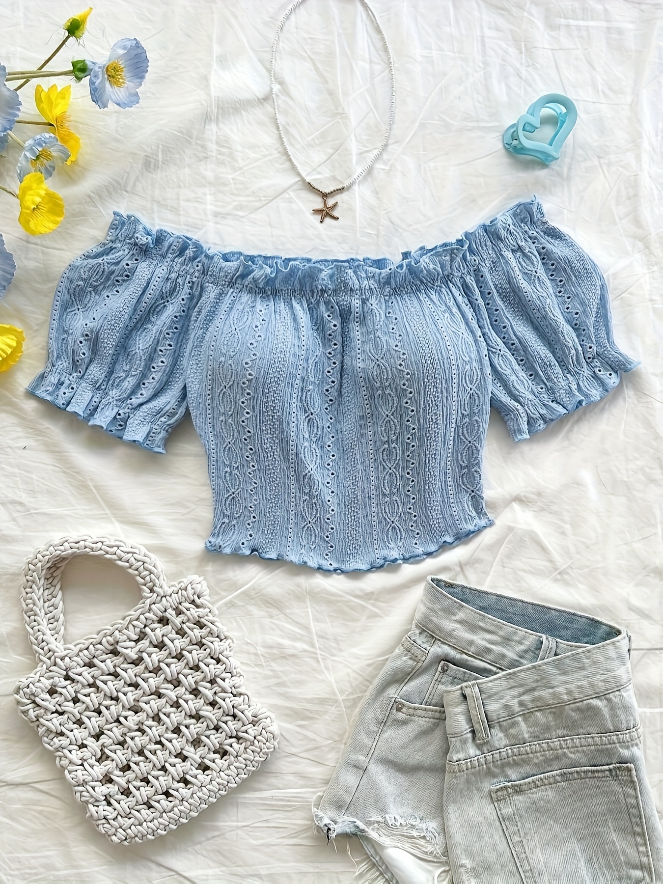 womens bohemian shoulder sleeve t shirt elastic Temu United Arab