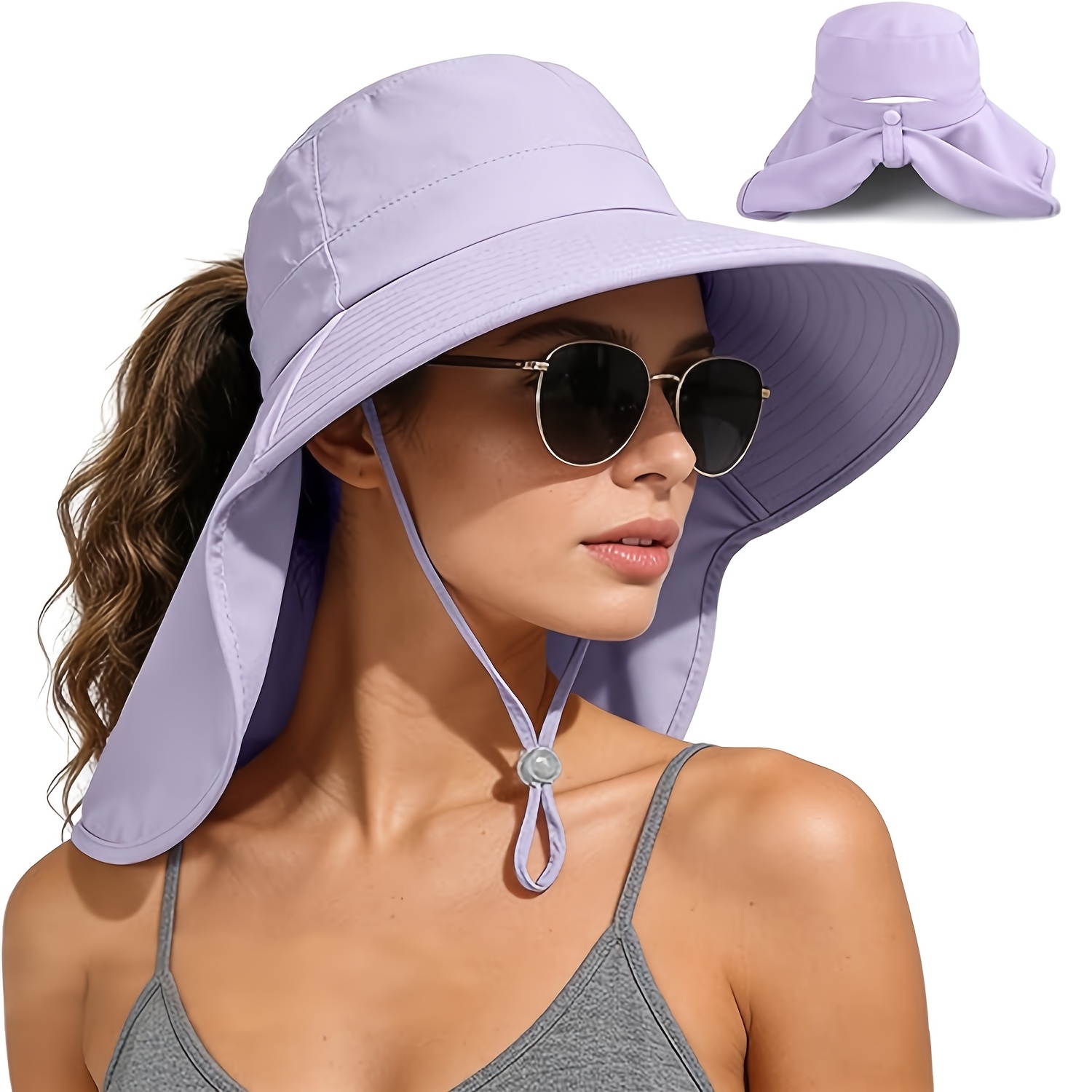 sombrero de sol para mujer 50+   y orificio para  , sombrero de   para senderismo con   para el cuello
