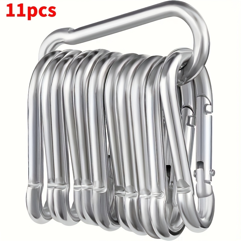 TEMU 11 Stainless Steel D-ring Buckles, Multi-functional Spring Hooks/key Ring Hooks/chain Connector Buckles, Suitable For Camping, Fishing, Hiking,