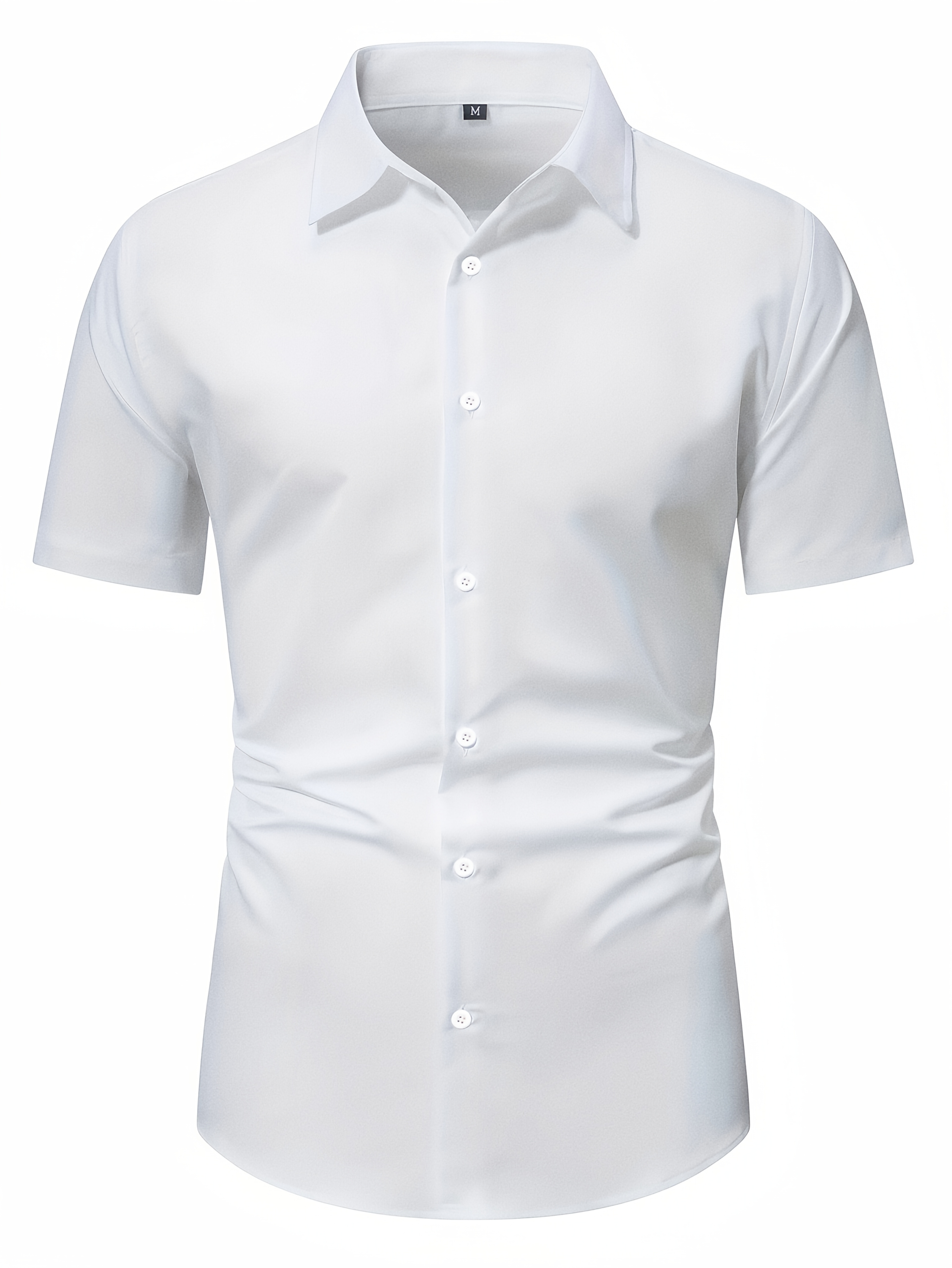 mens business short sleeve dress shirt elegant lapel button - Temu Mauritius