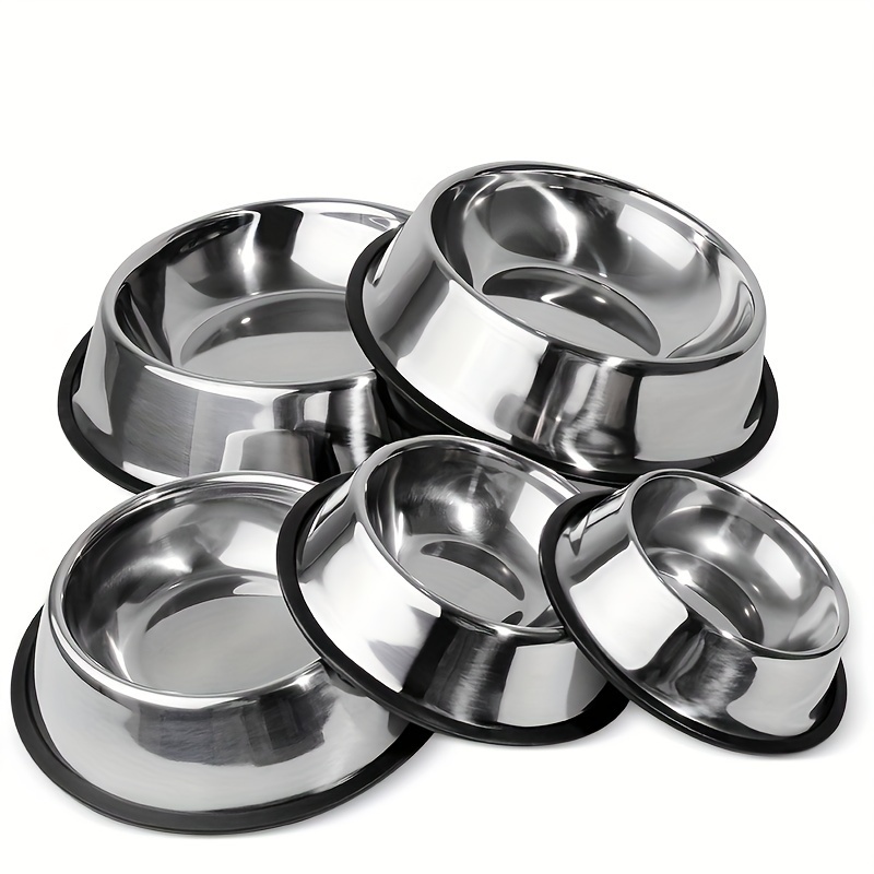 

Stainless Steel Non-tip Dog Bowls With Black Rubber Bases - , Reflective Pet Feeding & Water Dishes For Large Dogs Like Golden Retrievers - Ideal For Food & Water, Pet Bowls For Dogs