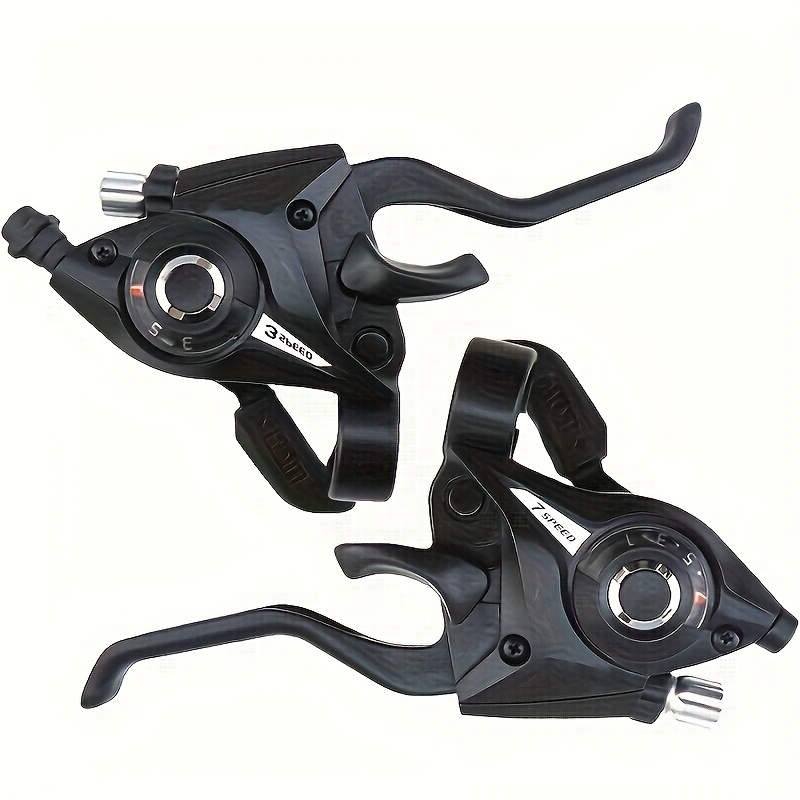 2pcs aluminum alloy bike derailleur with gear indicator and v brake lever suitable for   and fixed gear bicycles 0