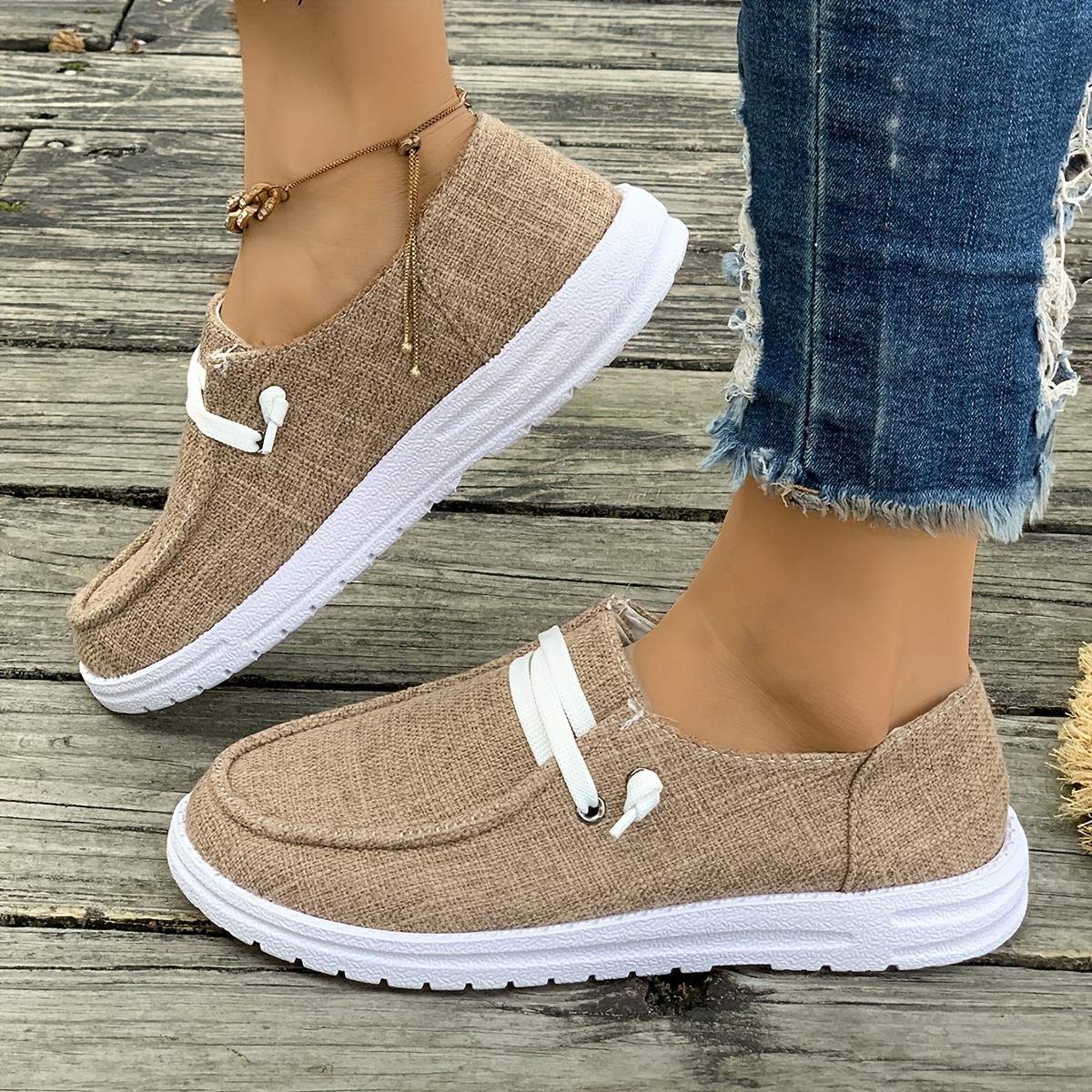 

Women' Color Canvas Shoes, Casual Lace Up Outdoor Shoes, Lightweight Low Top Sneakers