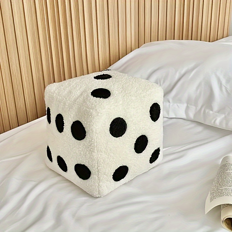 TEMU 1pc Of A Dice-shaped Decorative Cushion - A Whimsical And Plush Pillow Designed To A Die, Perfect As A Soft Back Support For Your Sofa And A