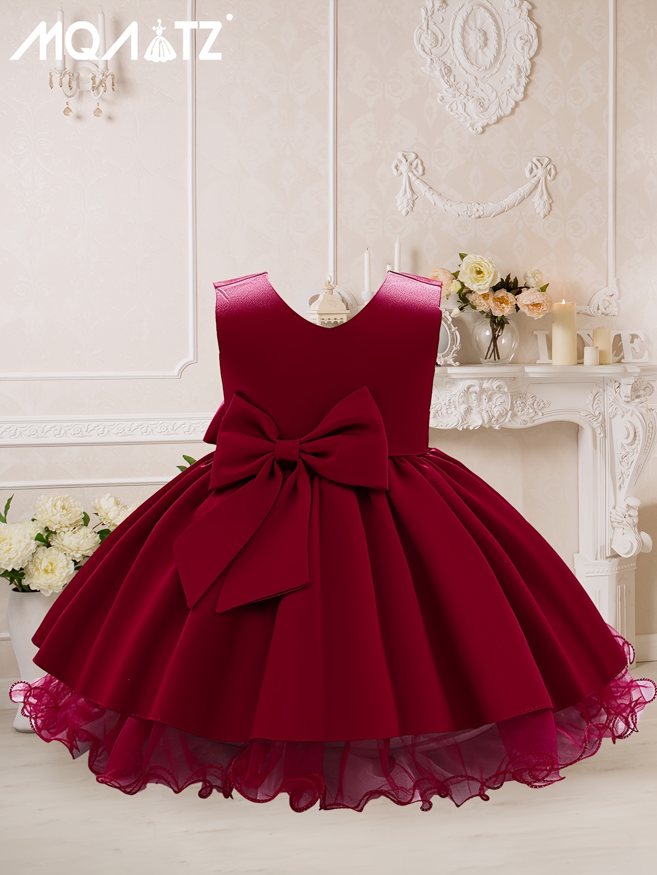 burgundy baby dress