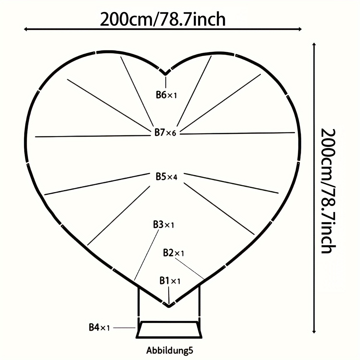 Image of 1pc, 2-meter Metal Heart-shaped Backdrop Stand, Anniversary Backdrop Frame Suitable For Birthday Parties, Bridal Showers, Weddings, Graduations, And As A Frame For Balloons And Flowers
