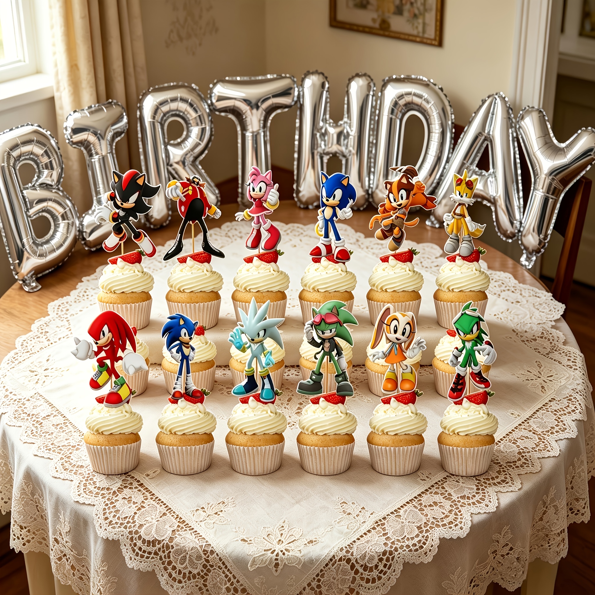 Image of 12pcs Cake Toppers, Cake Decorations For Mother's Day, Easter, Birthday Parties, Anime Themed，halloween，christmas