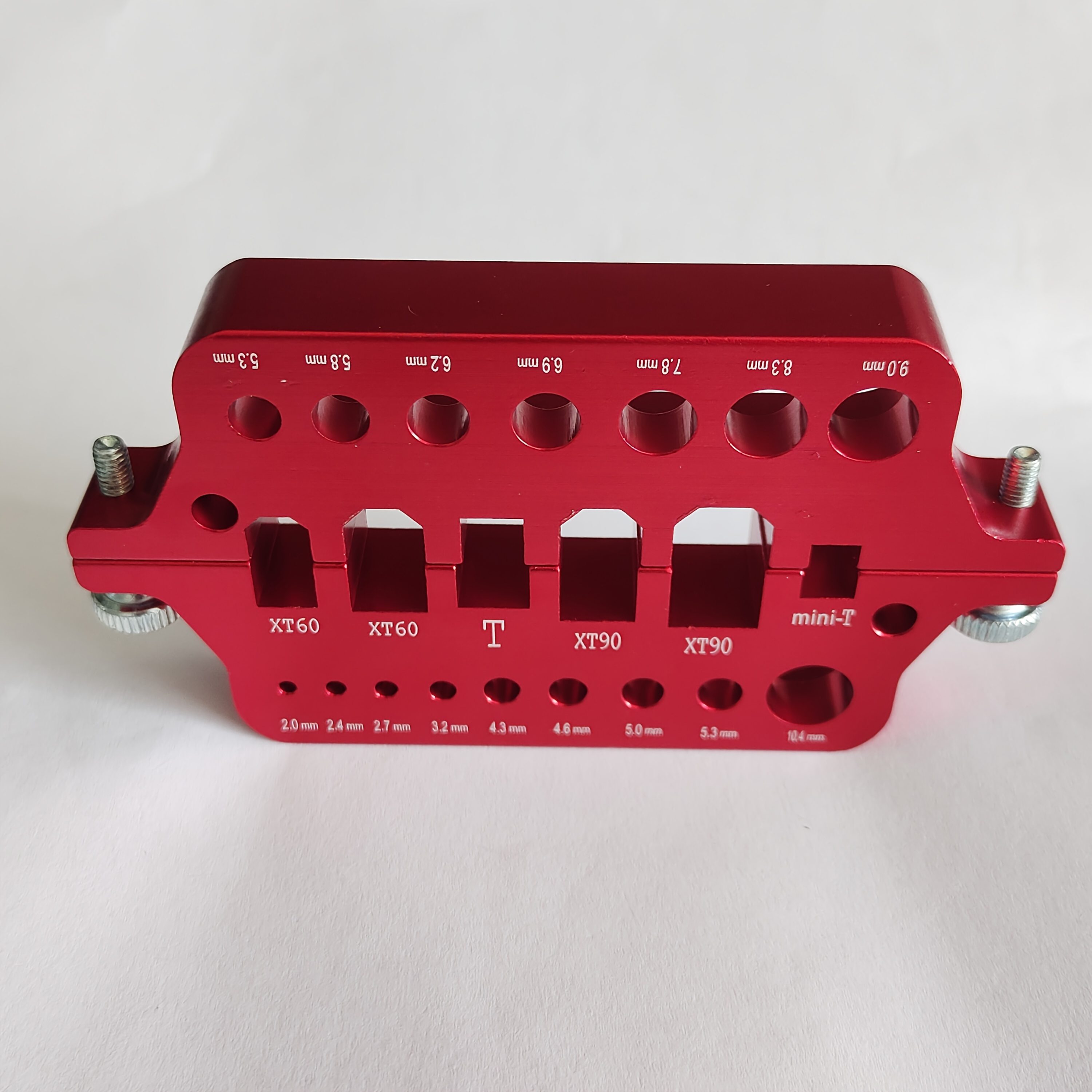 E-shop Multifunktionale Schweißstation, Aluminiumlegierung-Schweißtisch, geeignet für Bananenverbinder, T-Stecker, XT60-, XT90-Anschlüsse, roter
