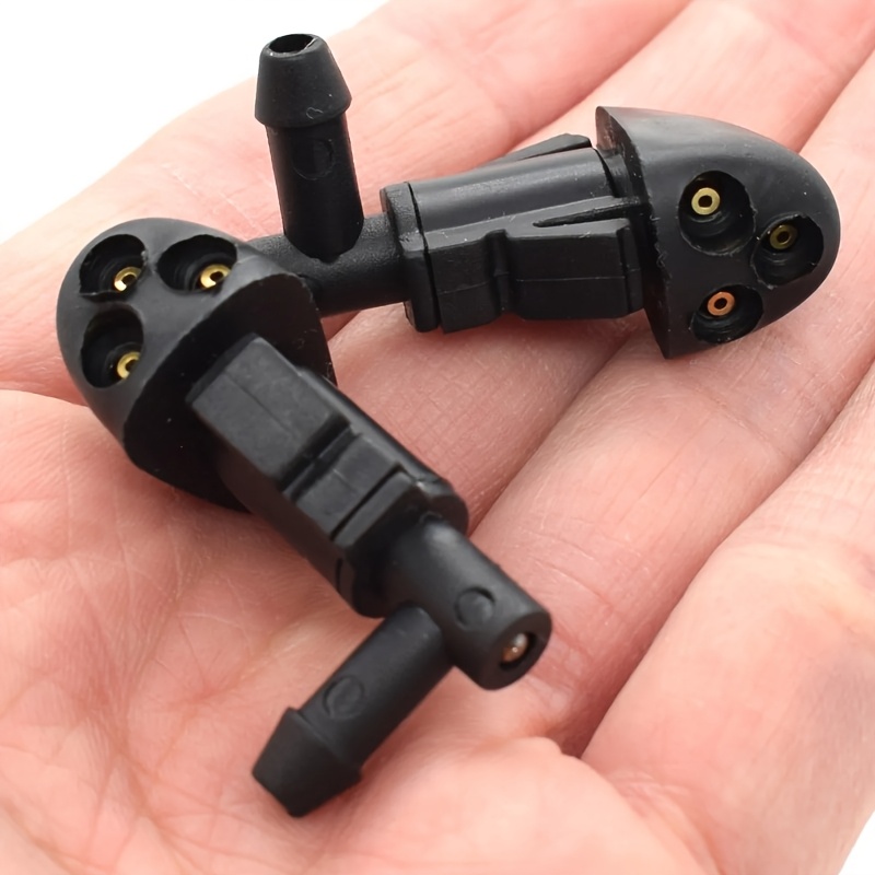 TEMU 2pcs Black Car Parts, Plastic Wiper Nozzle, Three-hole Car Windshield Nozzle, Car Parts, Windshield Cleaning Nozzle