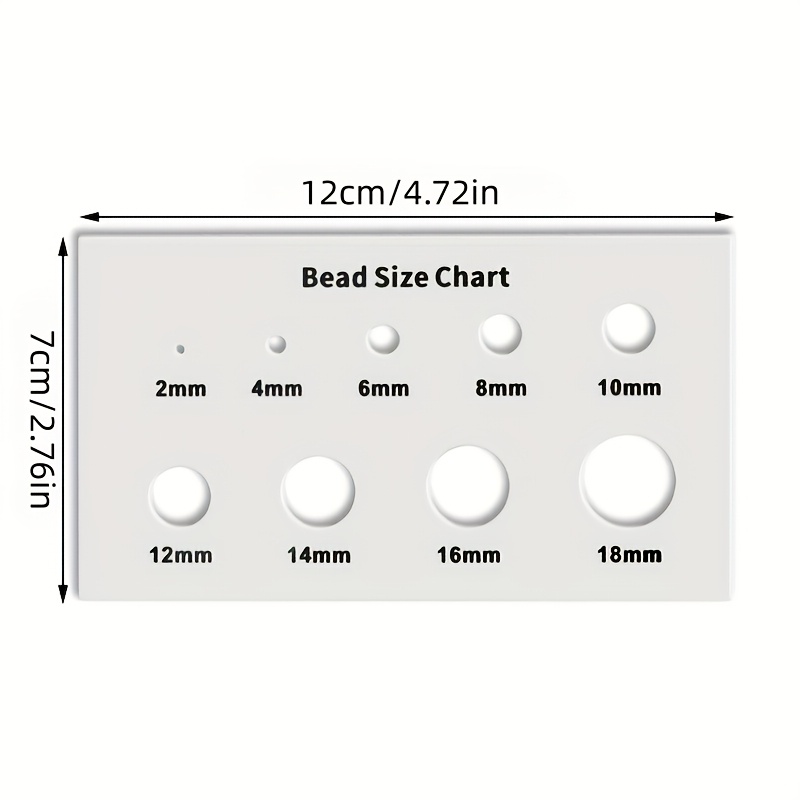 TEMU 1pc Bead Measuring Ruler, Acrylic Bead Size Measuring Tool, Transparent Round Template, Multifunctional Geometric Template Ruler, Suitable For