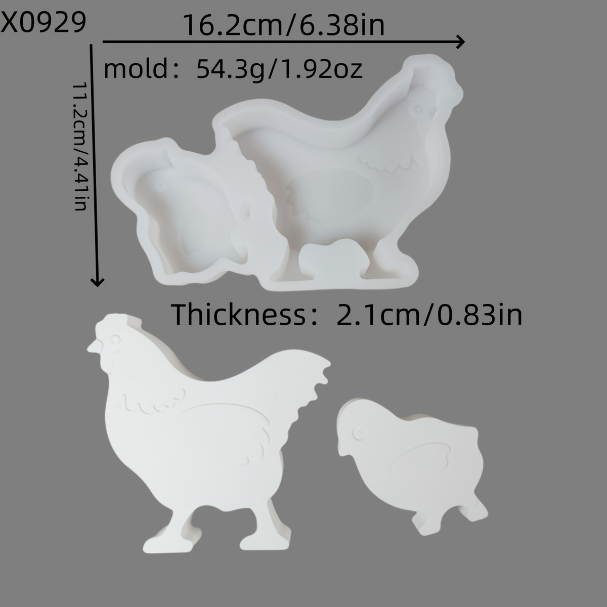 Image of Resin Casting Molds Farm Animals 3d Decorative Silicone Mold Diy Candle Silicone Mold Gypsum Decorative Silicone Mold Home Decoration Epoxy Resin Mold 54.3 X0929