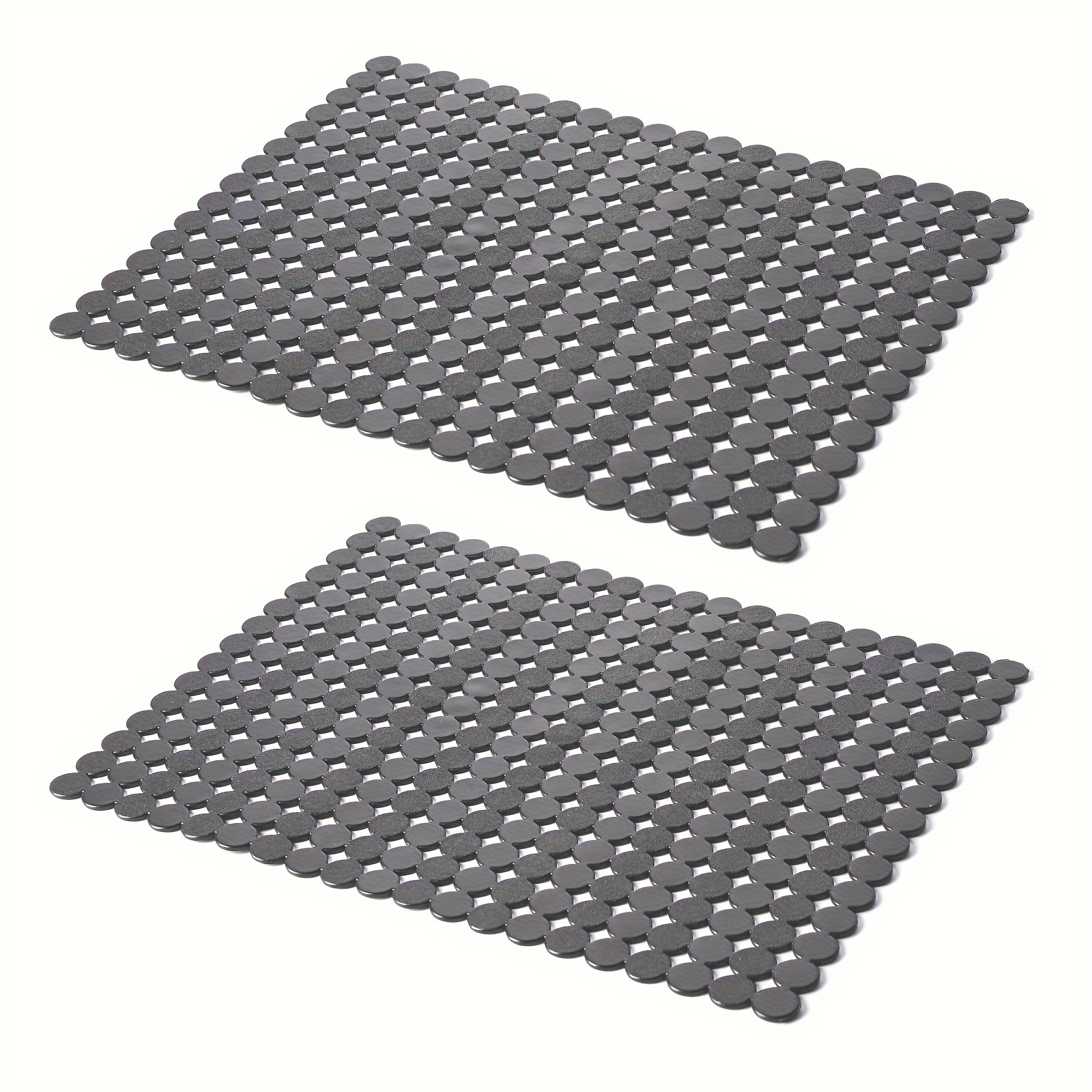 2pcs Translucent Black Polka Dot Sink Mat, Unflavored