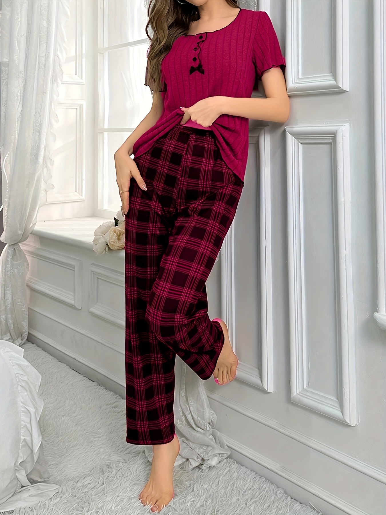 Red And Black Square Pajamas Wondershop Baby 3-6 Months Buffalo