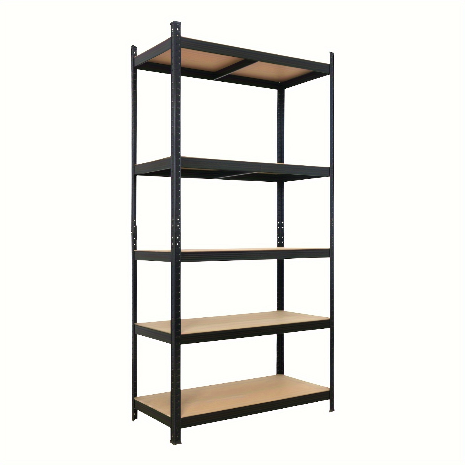 

5 Tiers Home Use Powder Coated Storage Adjustable Shelving For Basement Bookshelf Gray/black 43.31"l X17.72"w X 70.87"h, Utility Racks