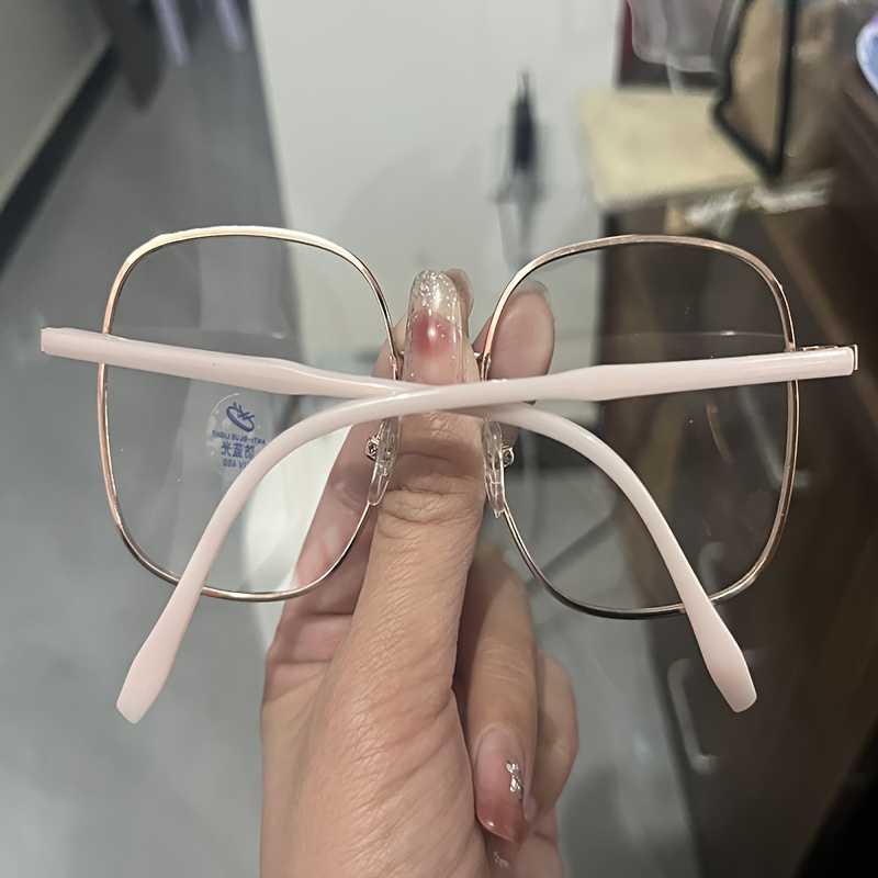 gafas lentes cuadrados transparentes metal Temu Dominican Republic