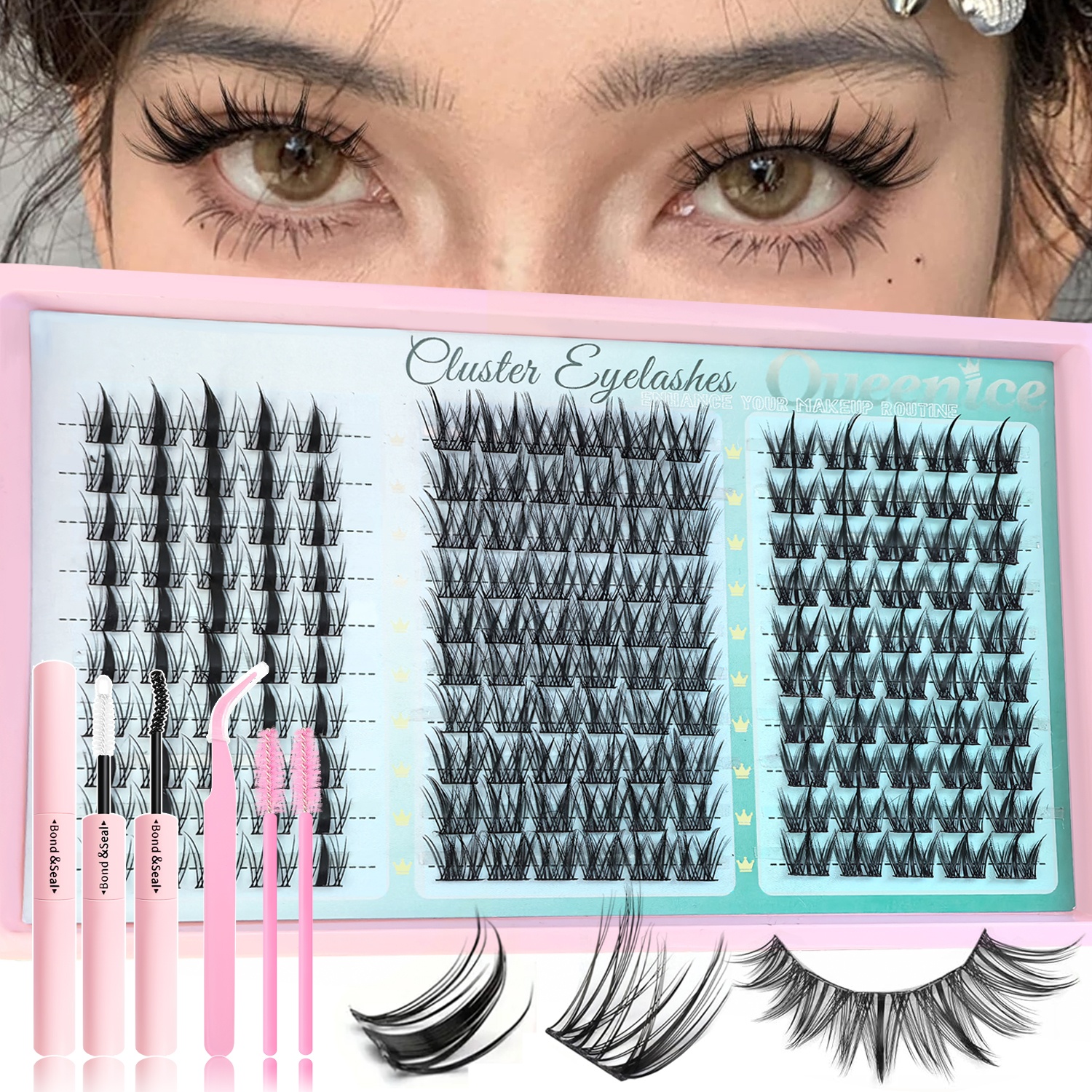 Image of Natural Eyelash Cluster Sharp Eyelashes, Anime Lash Extension Fairy Spiky Individual Lashes Eyelash Extension, 12mm Length 0.05 Thickness Natural Anime Eyelash Cluster
