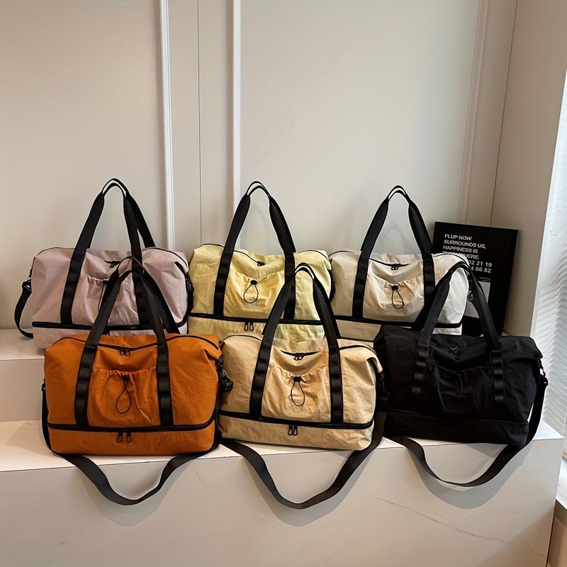 Moqueta de Gran Capacidad - Maleta de Tela Oxford Resistente con Cierre Doble Cremallera, Compartimentos Espaciosos y Asas Laterales - Convertible en Mochila o Equipaje de Mano para Negocios, Vacaciones, Escuela - Bolso Unisex Beige, , Amarillo, Marrón, Rosa - Ideal para Parejas y Viajeros Frecuentes, Versátil como Equipaje de Cabina, Bolsa Moderna de Ocio, Compartimentos Estructurados