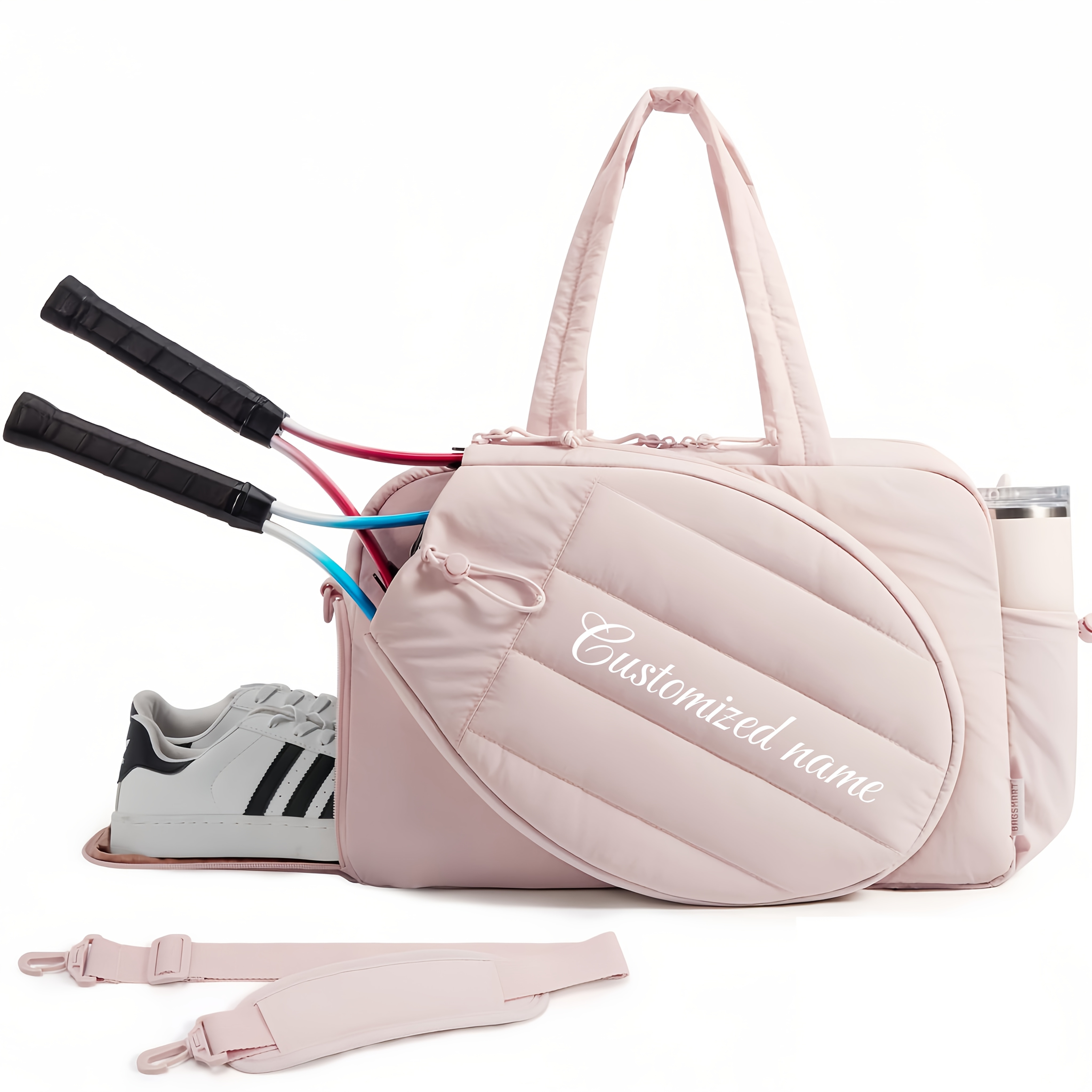 item picture custom new style handheld racket bag high quality badminton tennis racket bag pickleball carry bag sports racket bag multiple colors  