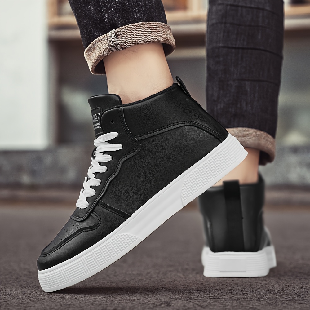 Zapatillas de Skate Casuales para Hombre Ligeras y Transpirables - Parte Superior Duradera de PU Antideslizante y Suela de PVC, Diseño Bajo con Cordones para Caminar al Aire Libre, Estilo Urbano Callejero - Zapatos Cómodos para Todas las Estaciones, Zapatillas Casuales | Diseño Elegante del Zapato | Confort Transpirable, Zapatos de Skate - Imagen 8