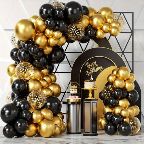 102pcs black and garland set with confetti ideal for weddings birthdays anniversaries graduations and festivals suitable for indoor and outdoor party decor