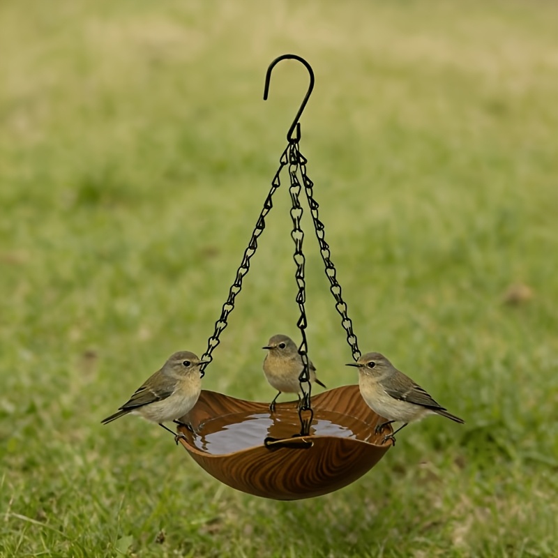 Image of 1/2 Unit Wooden Grain Hanging Bird Feeder, Easy To Hang On , Window Sills, Living Rooms, Etc., Suitable For Indoor And Outdoor Use, Perfectly Matches Japanese, , And Home Decor Styles.