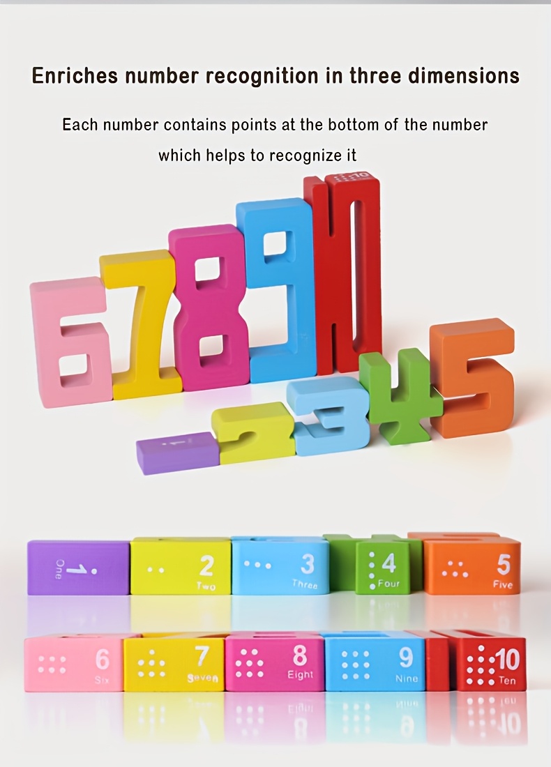 & Safe Wooden Number Blocks For Toddlers & Kids 1.5-6 Years | Early Learning Toys With 15 Activity Cards, Color & Shape Recognition, Math Fundamentals