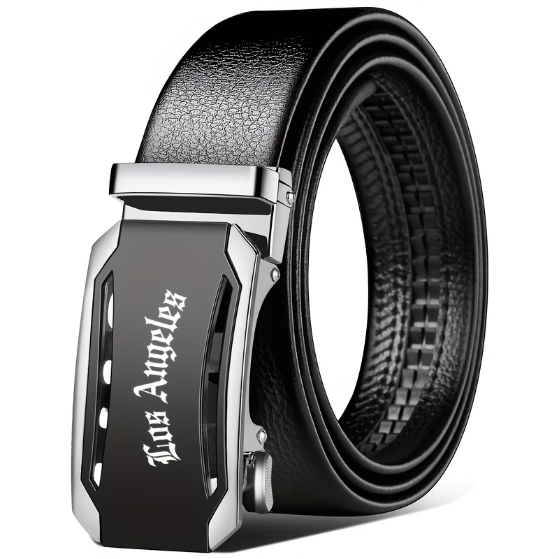 E-shop Los Angeles Muster Herren Automatik Schnalle Leder Gürtel Business Gürtel Freizeit Outdoor, Modischer und Vielseitiger Stil, Nicht abrupt in