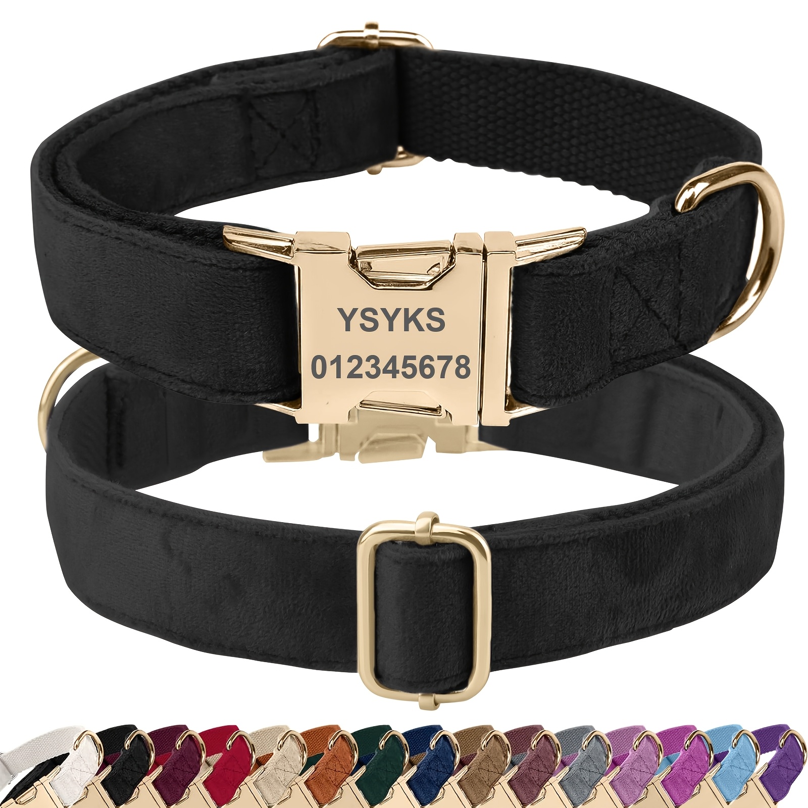 TEMU Personalized Custom Dog Collar With Free Engraving - Luxury Suitable For Small/medium/large Dogs, Name & Phone Number Plate, & For Pet Tags,
