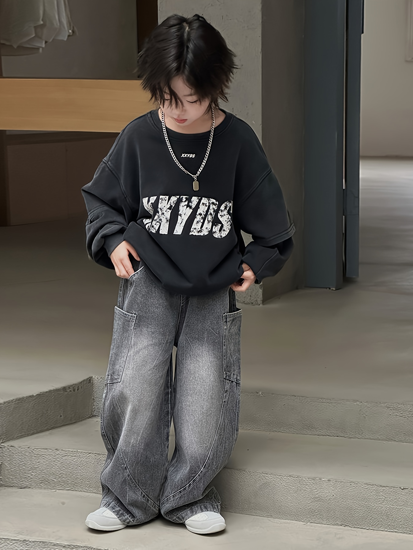 boys y2k style casual outdoor sports jeans featuring - Temu