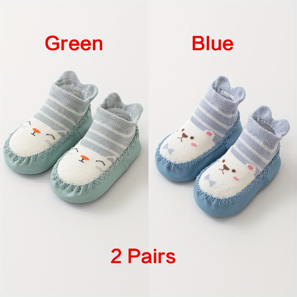 Image of 2-pair Children's Floor Socks 0-3, Indoor Non-slip Baby Walking Shoes/socks, Spring/autumn Style, Short Crew, , Children's Sock Shoes