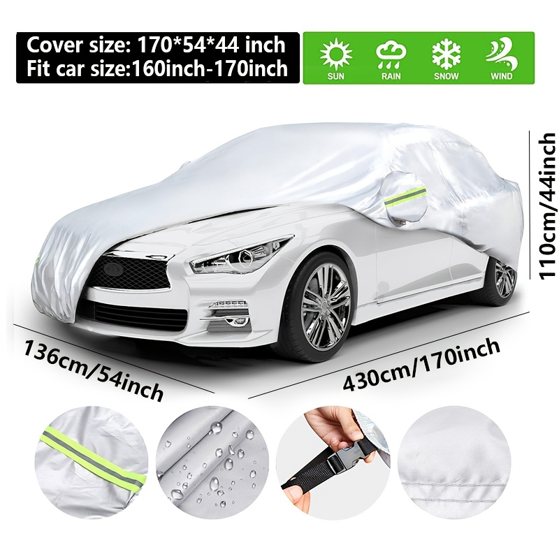 TEMU Car Weather, Outdoor Car Cover Sun Uv Protection, Breathable Full Exterior Covers Universal Sedans Up To 185"