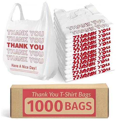 1000 count 210 count thank you plastic bags 11 5 x 6 5 x 22 white pet waste bag small carry bags for retail supermarket shopping bag for t shirt packaging christmas gift bags takeout grocery bags for travel and home use