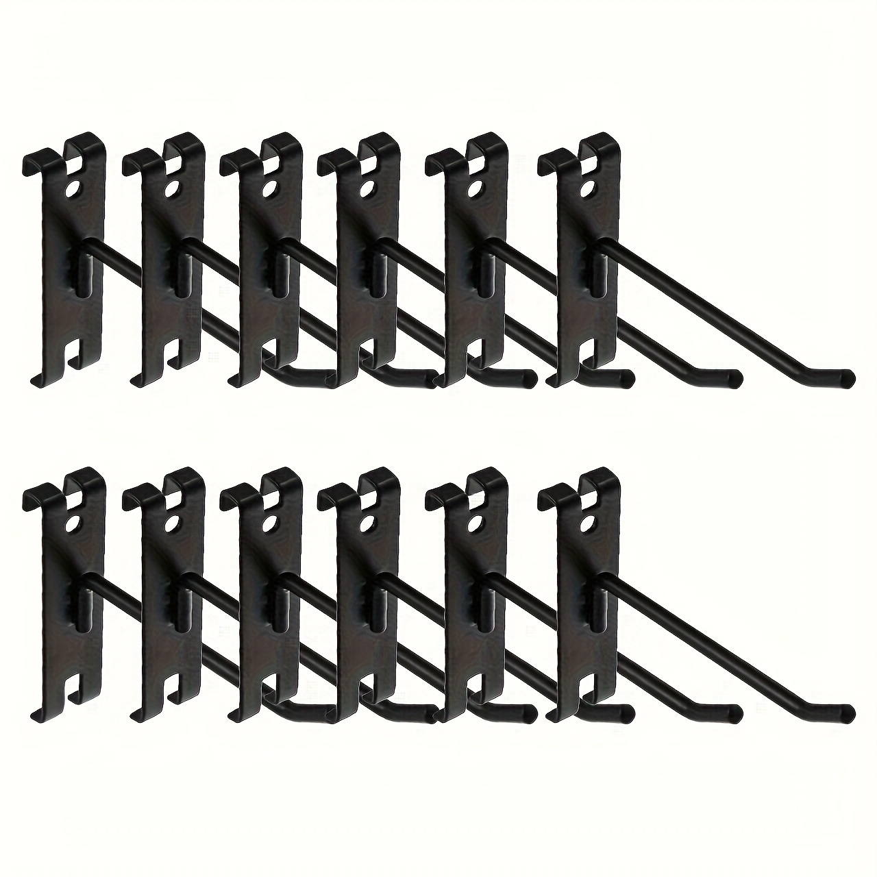 

12pcs Heavy Duty 4" Gridwall Hooks - Easy Install Metal Display Hangers For Retail, Home, Garage & Shop