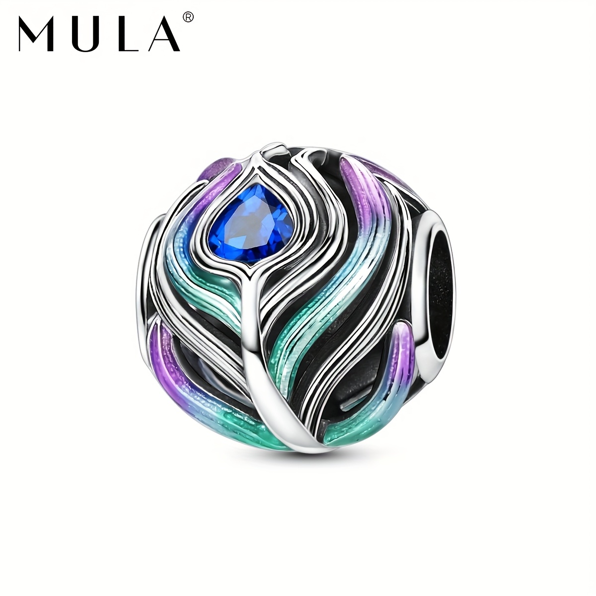 E-shop silbriger Emaille-Herzförmiger-Feder-kugelförmiger-Clip-Anhänger für 3mm Armband-Halsketten-Perlen für DIY Western-Schmuckherstellung,