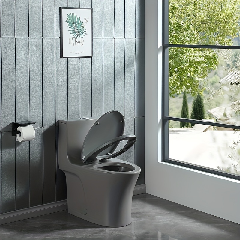 Light Gray Toilet Seat, 15 1/8inch Gpf Dual Plane Extended Toilet