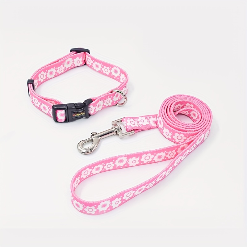 Collar and Leash Set for Small Dogs, Printed Design