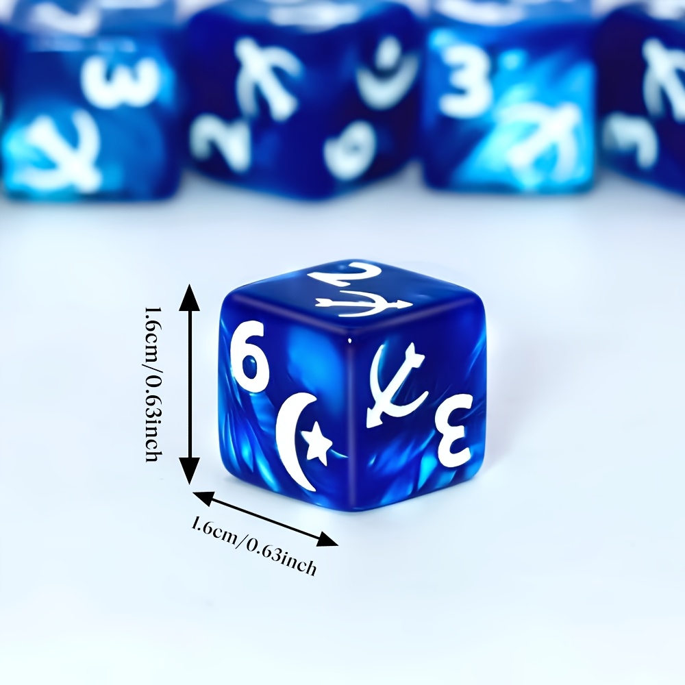 CandyPixel 6pcs Creative Pattern Blue and White Dice Set