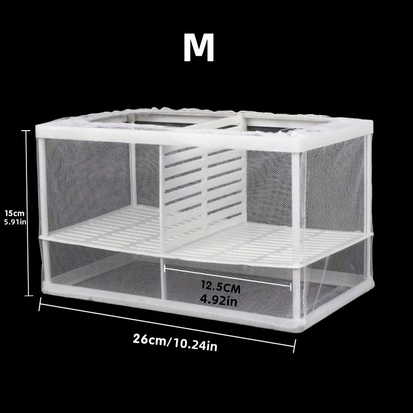 Aquarium Box - Nylon Mesh Breeding Isolation , White Rectangular Fish Divider, Breeding Box, Grid