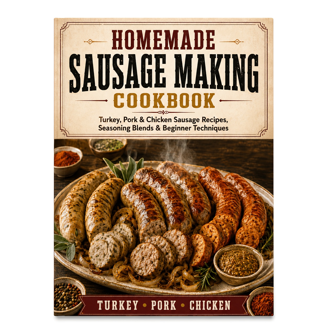 TEMU Homemade Sausage Making Cookbook - Turkey, Pork & Chicken Sausage Recipes, Seasoning Blends & Beginner Techniques