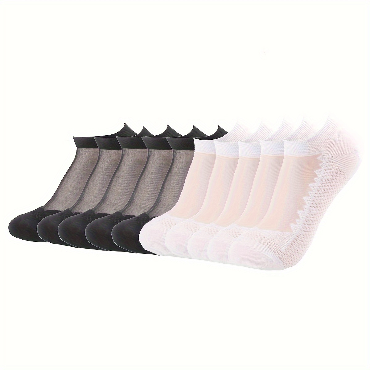 

3/10 Pairs Women's Thin Breathable No-show Socks, Sheer Ankle Cut With Non-slip Grip