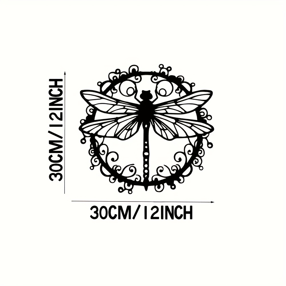 TEMU 【2d Flat】 [2d Flat] Metal Dragonfly Wall Decor - Elegant , Suitable For Housewarming, Wedding, Mother's Day, Christmas Gifts - Durable Metal