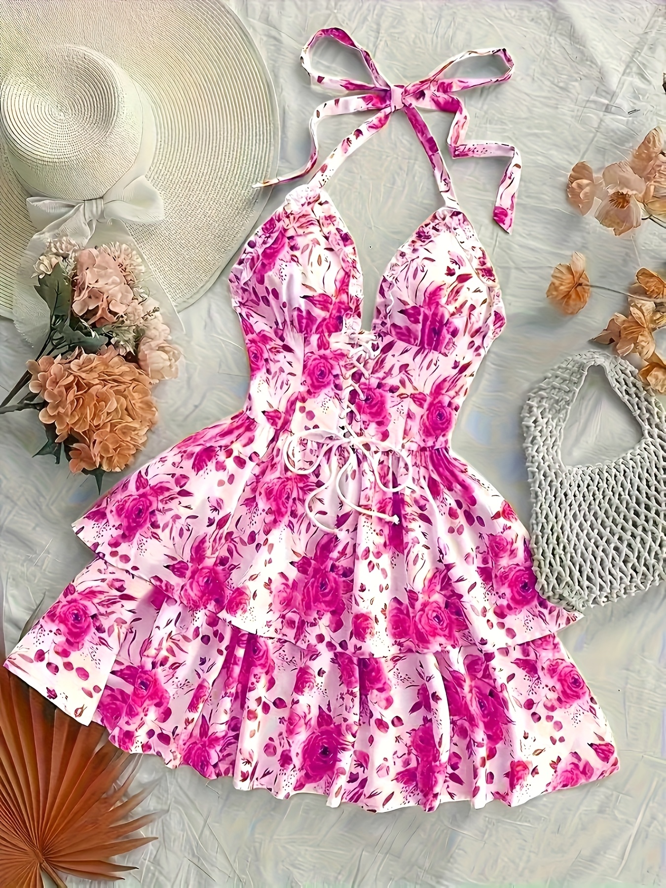 rose blue dress sold on Temu United States