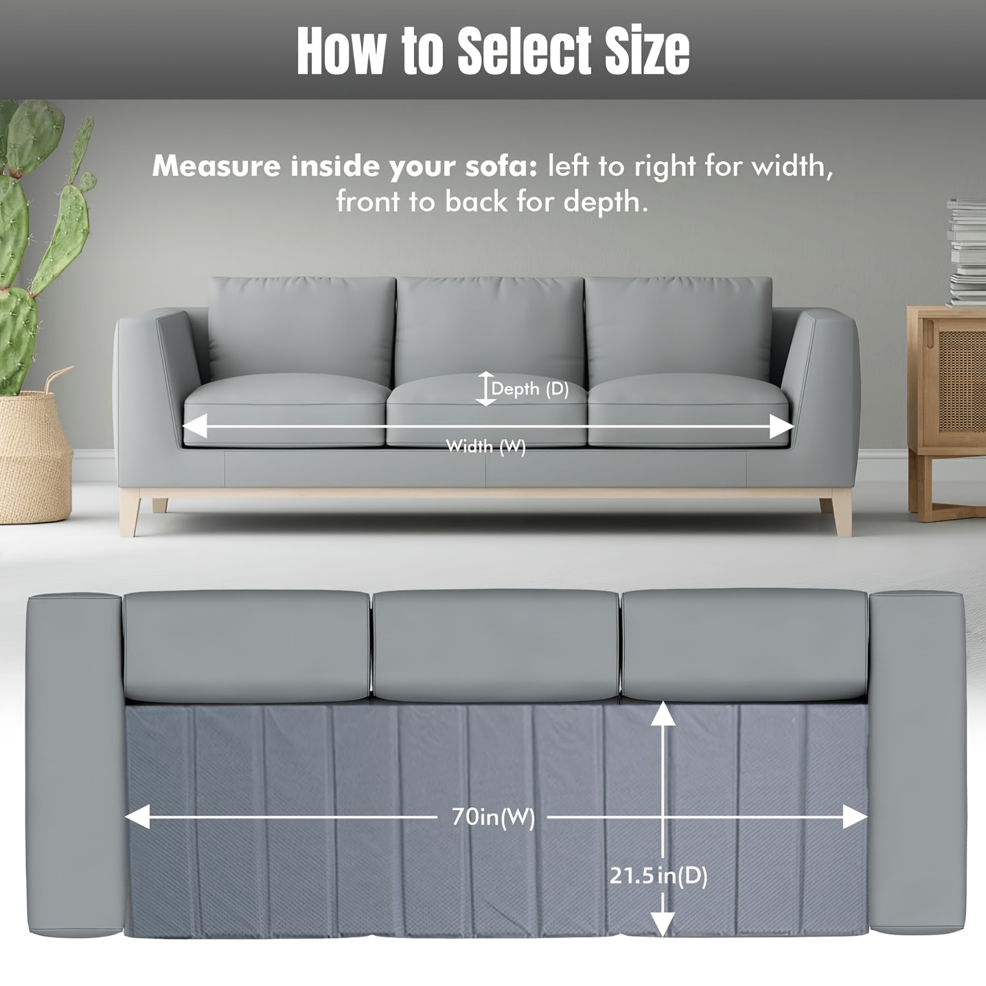 TEMU Heavy-duty Solid Wood Sofa Cushion Support Board Suitable For Sagging Sofas, 21.5"x70" Thickened Base Pad With Anti-slip Dots & Repairable For