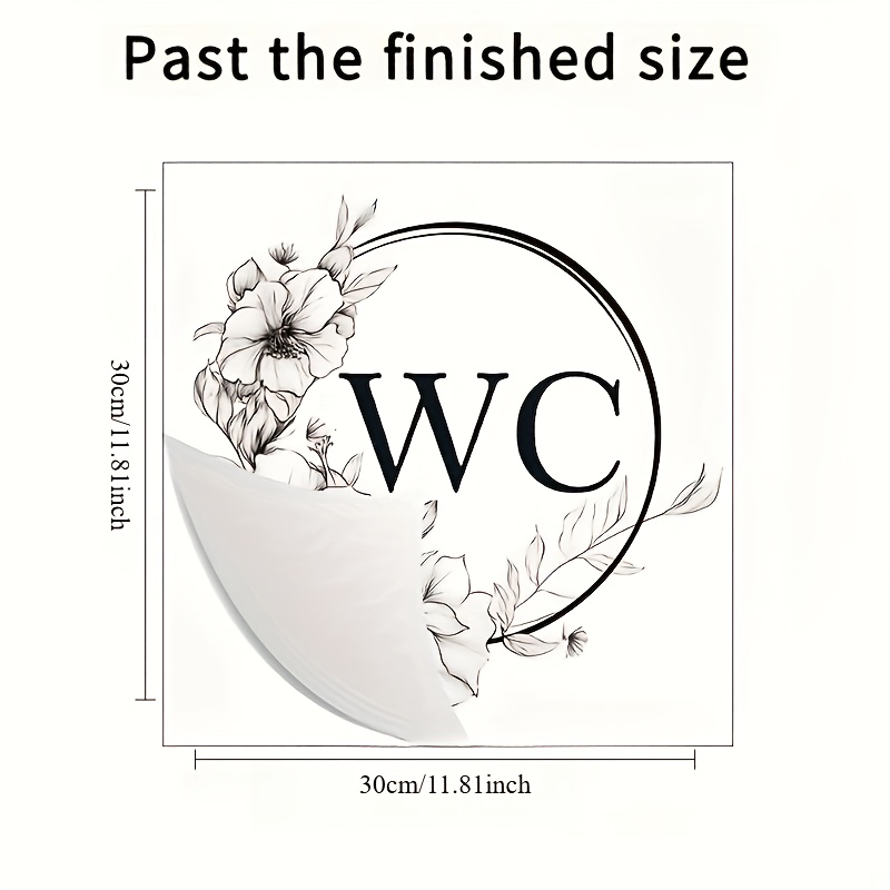 Image of 1pc Creative And Simple Black And White Flower Stickers, Home Art Decoration Stickers, Waterproof And Tear-off Wallpaper Stickers, Suitable For Living Room, Bedroom, Bathroom And Entrance Decoration